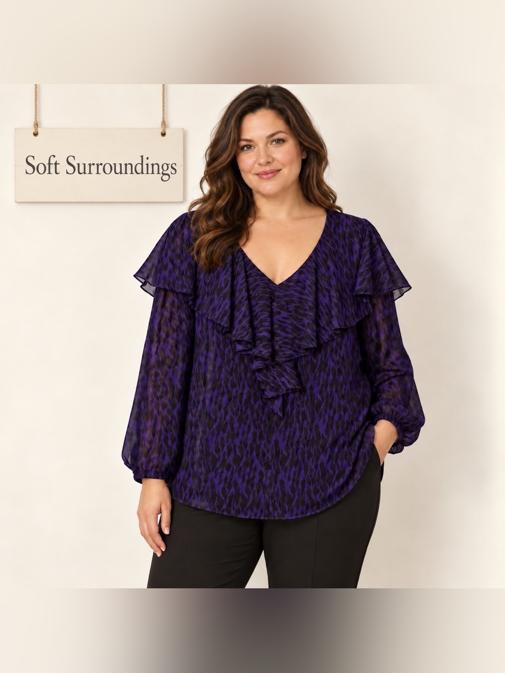 Soft Surroundings Zebra Print Blouse (1X)